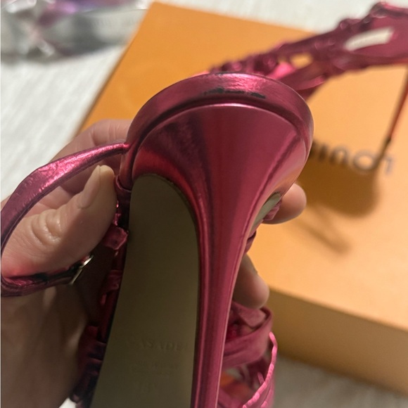 Casadei Women's Pink Strappy Sandals - Picture 9 of 10